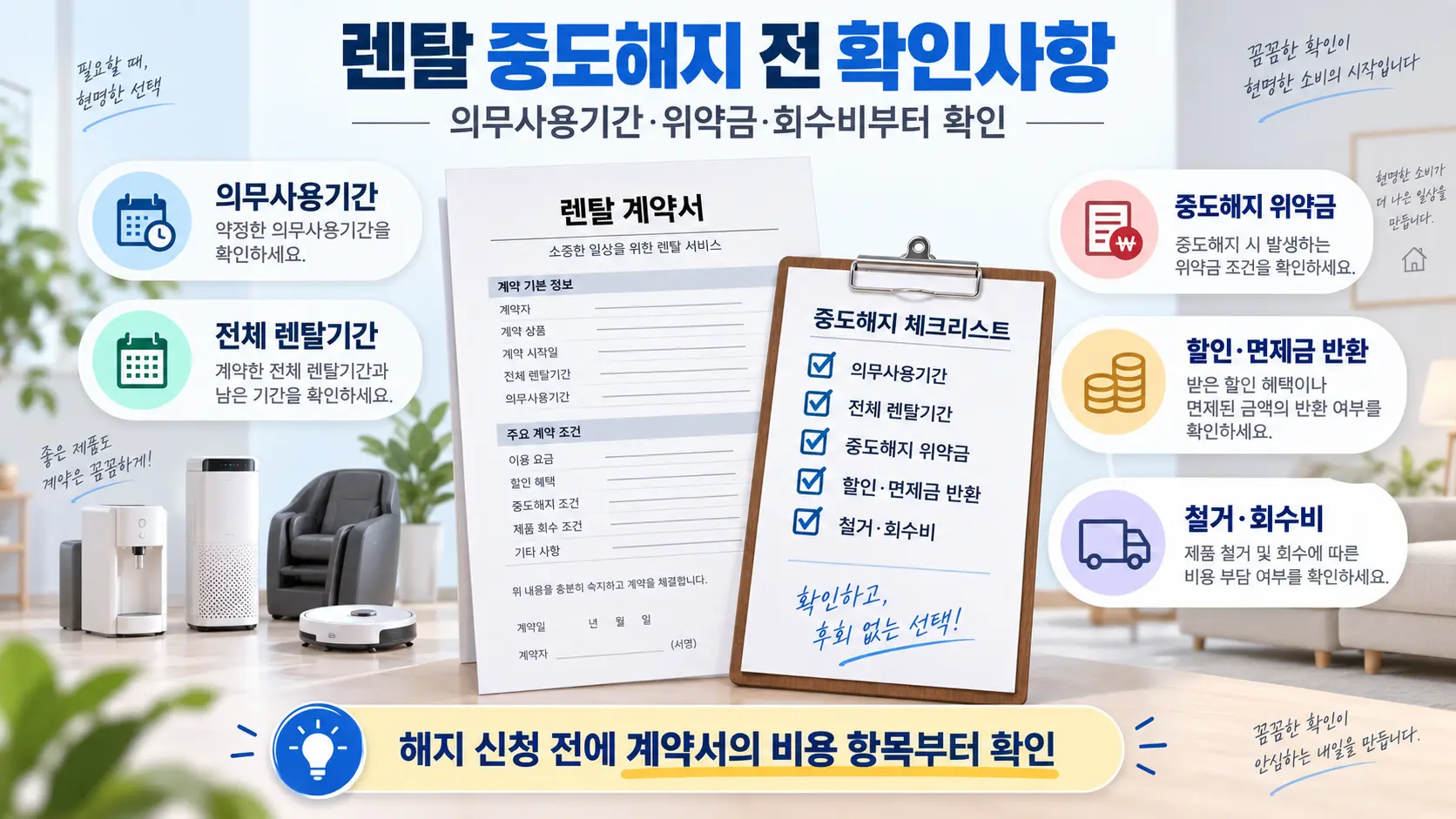 렌탈 중도해지 전 확인사항