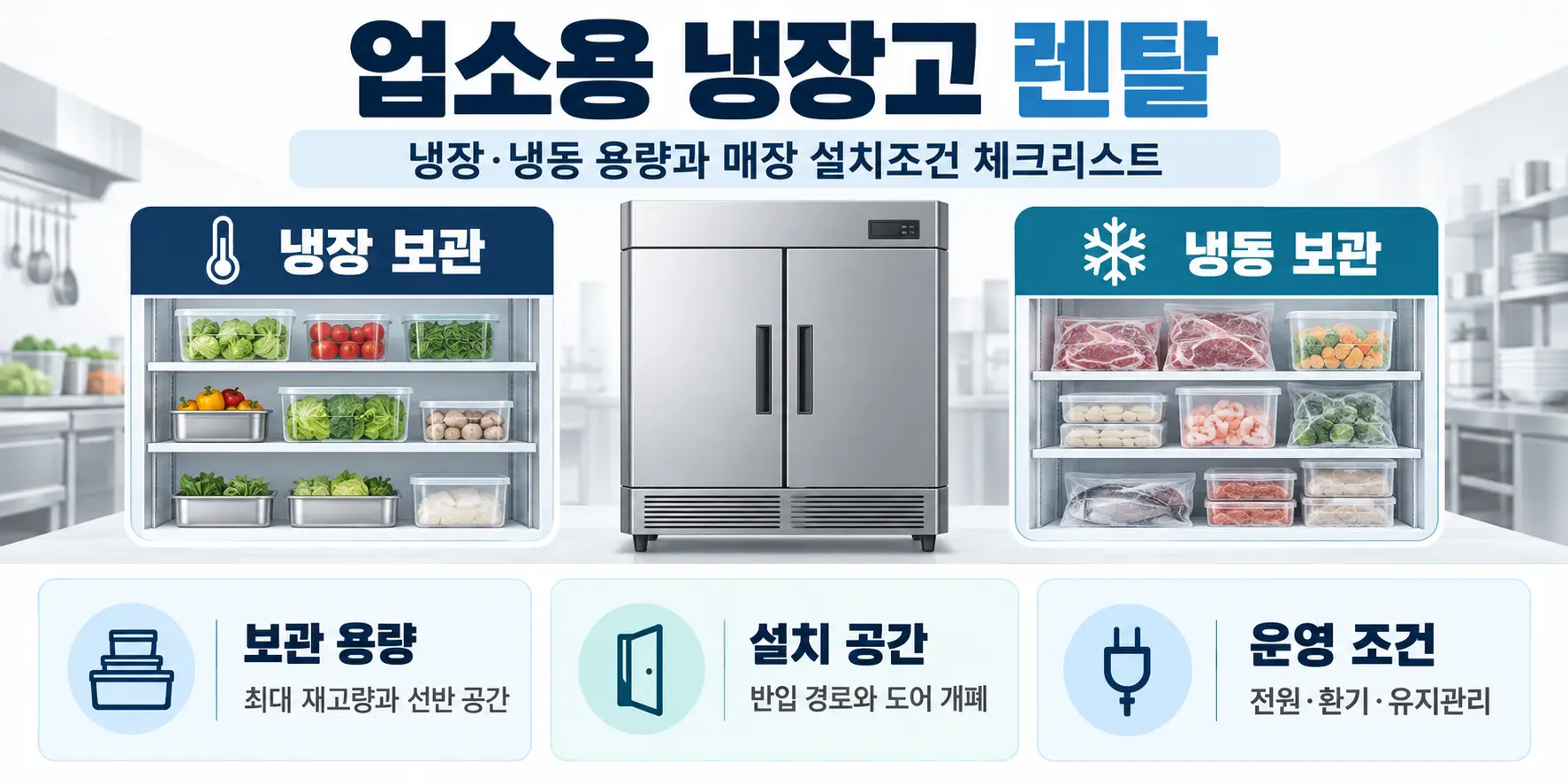 업소용 냉장고 렌탈 전 냉장 냉동 용량과 매장 설치조건 확인